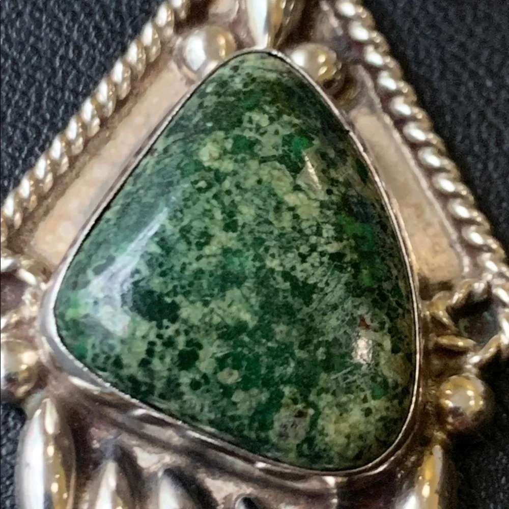 Vintage Sterling Silver Pendant with Stone - Picture 5 of 6
